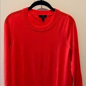 J. Crew light-weight Marino wool crew neck sweater with 3/4 length sleeves